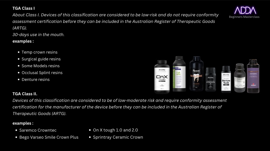 TGA class resin